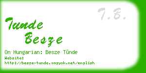 tunde besze business card
